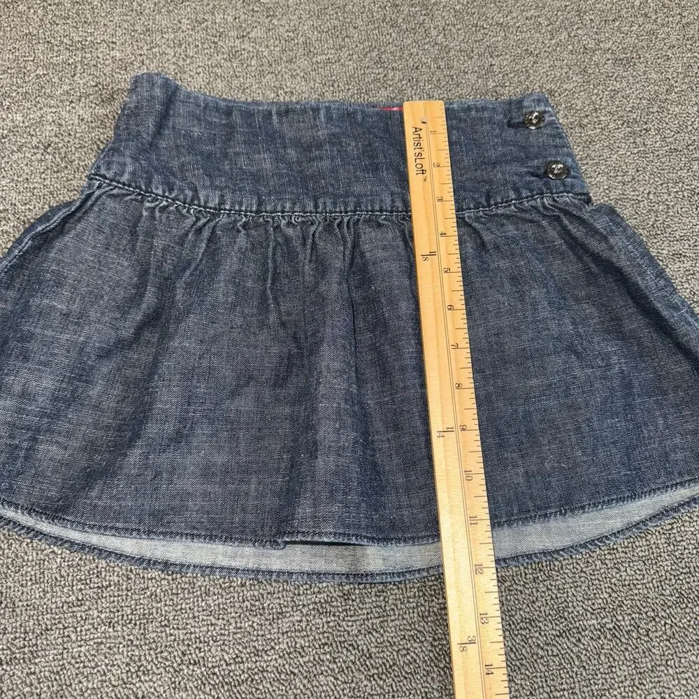 VTG GAP 2008 Youth Girls Pleated Denim Skirt Size 8 Kids Preppy Casual